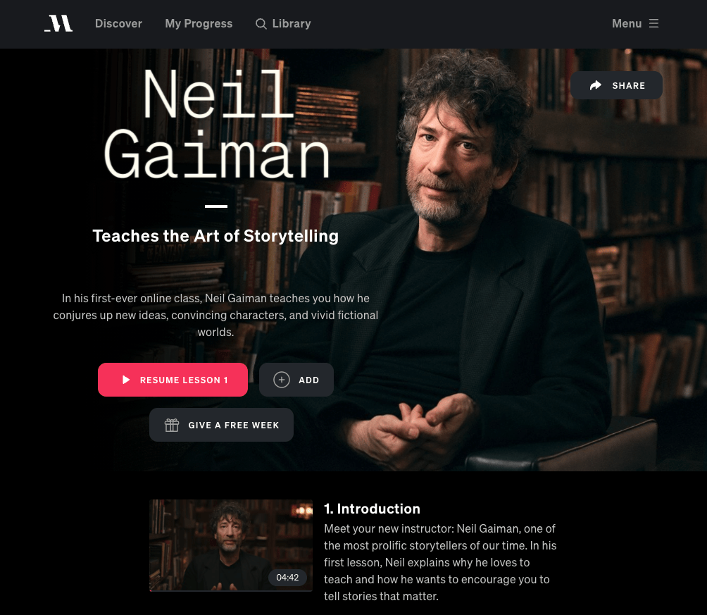 best masterclass courses neil gaiman