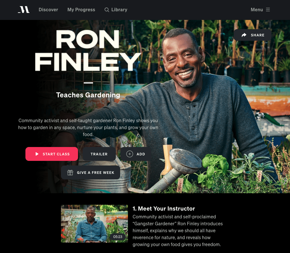 best masterclass courses ron finley