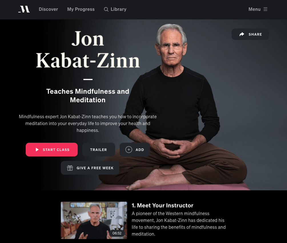 best masterclass courses jon kabat-zinn