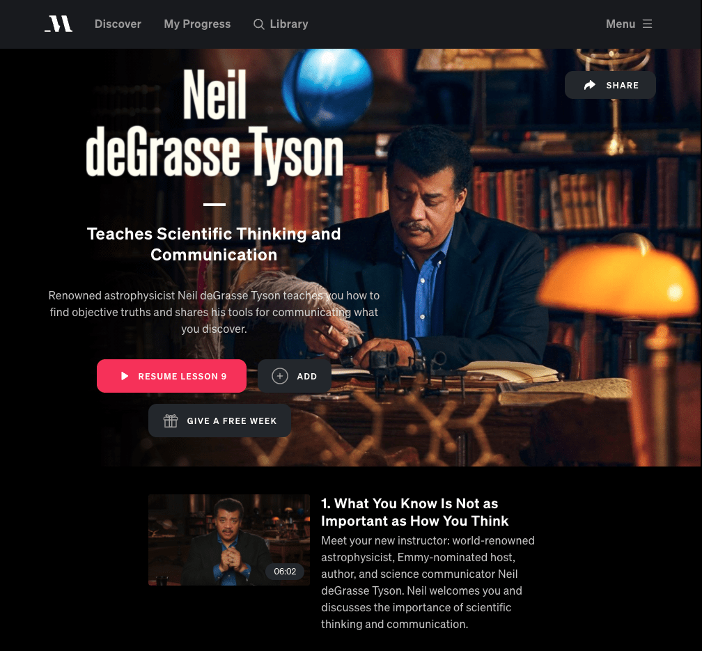 best masterclass courses neil degrasse tyson