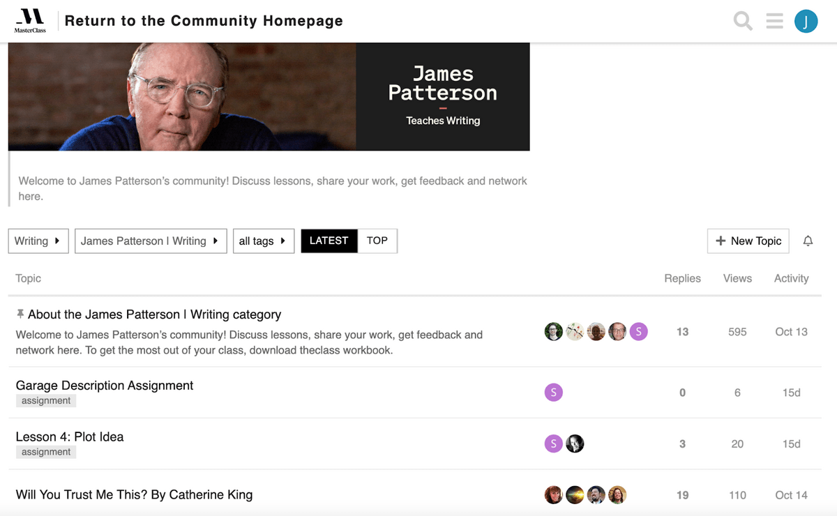 The MasterClass Hub for James Patterson