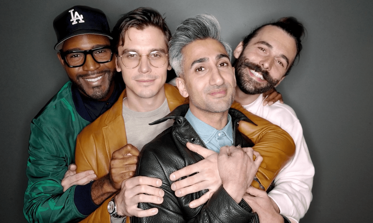 Tan France with the cast of Queer Eye