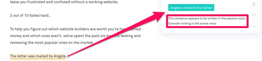 Grammarly passive voice checker