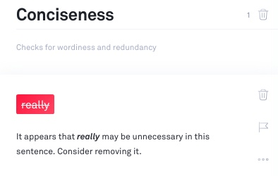 Grammarly conciseness feature