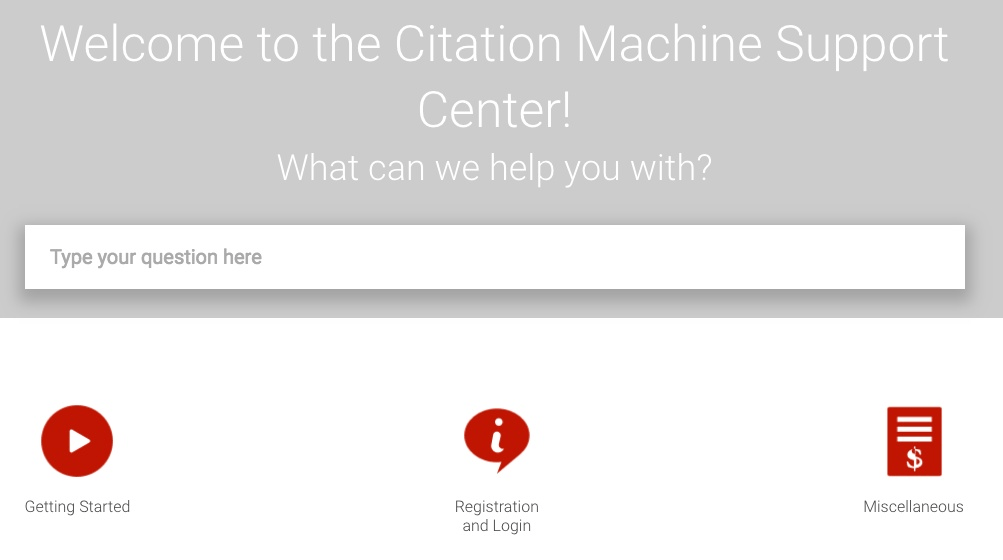 Citation Machine support center