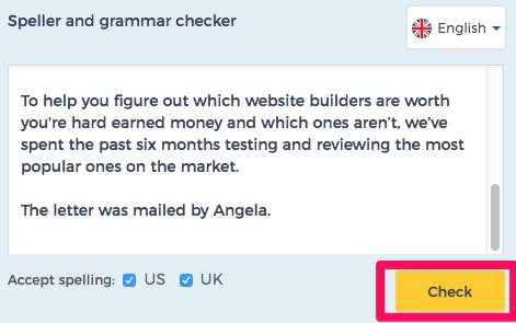 Reverso speller and grammar checker example