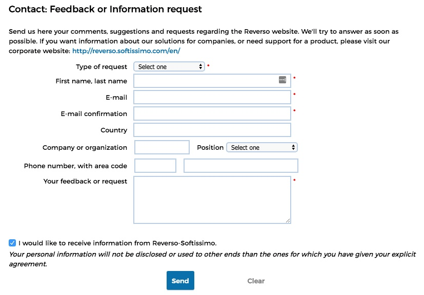 Reverso contact form