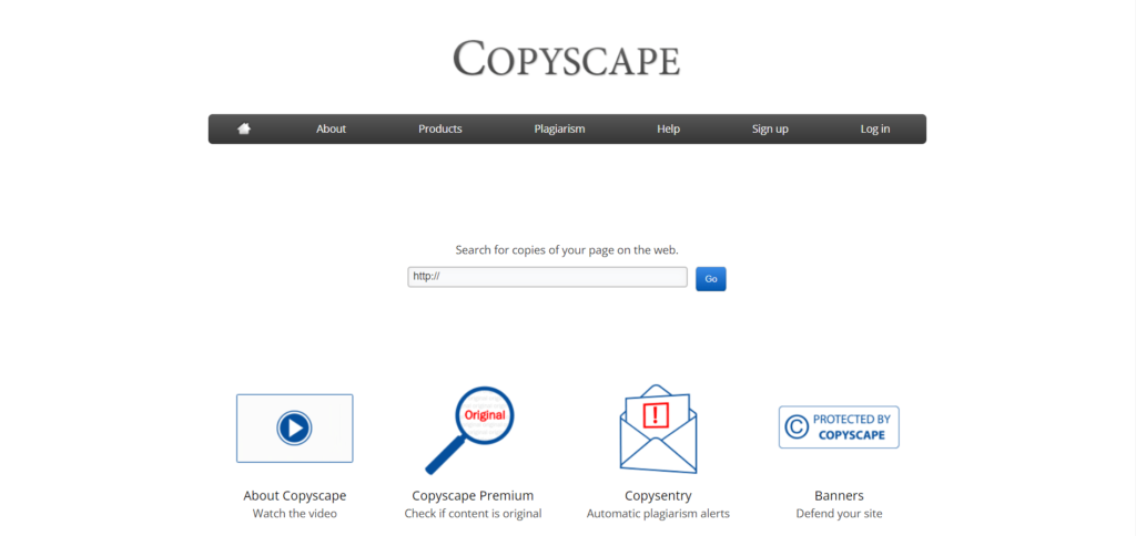 copyscape homepage