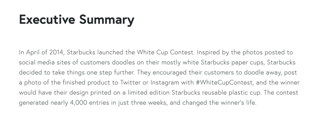 summary on starbucks white cup contest