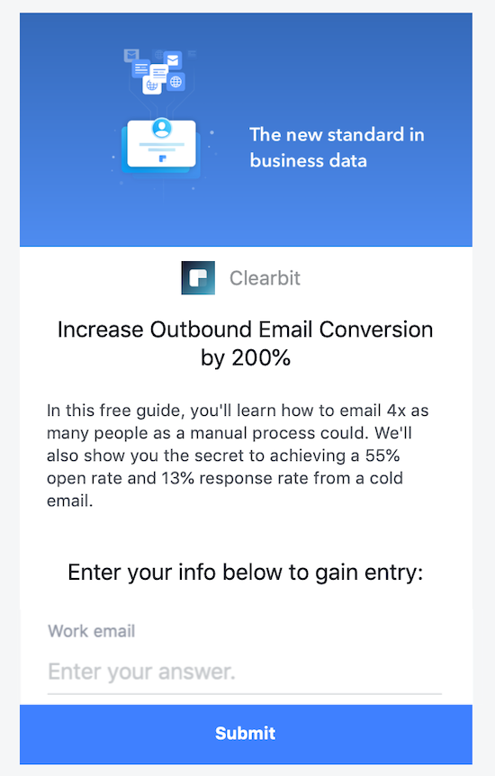 clearbit email conversion