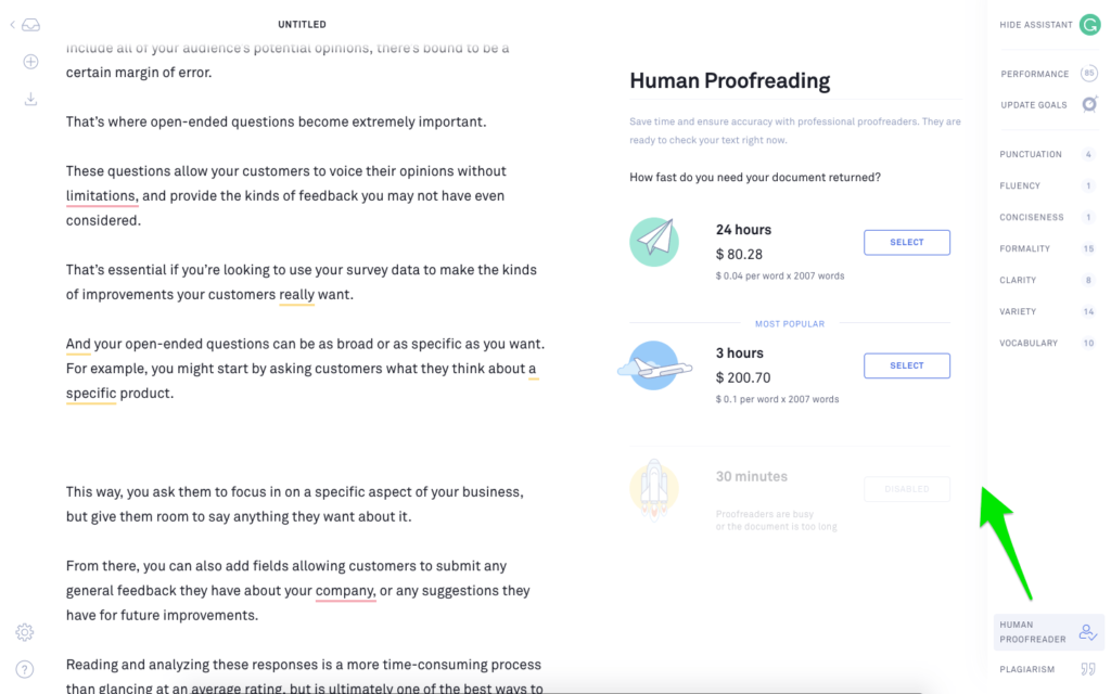 grammarly human proofreading service