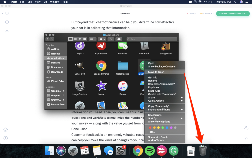 how to uninstall grammarly on a mac