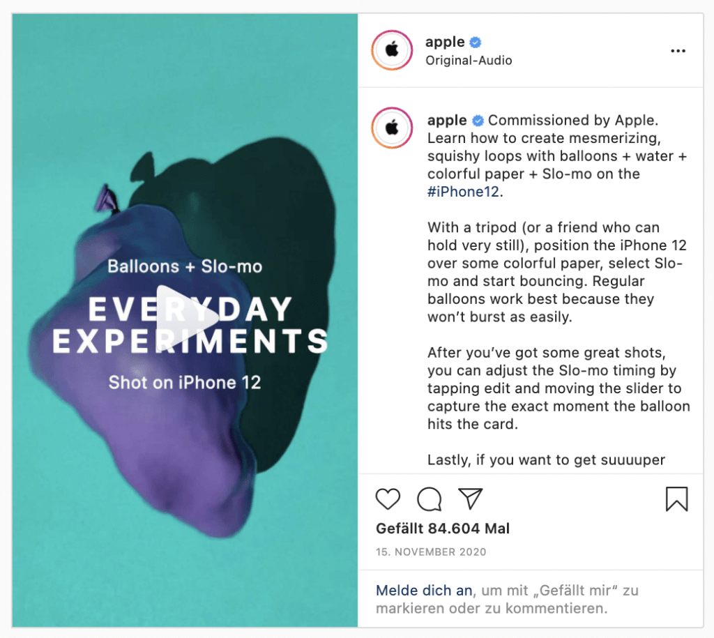 apple instagram post