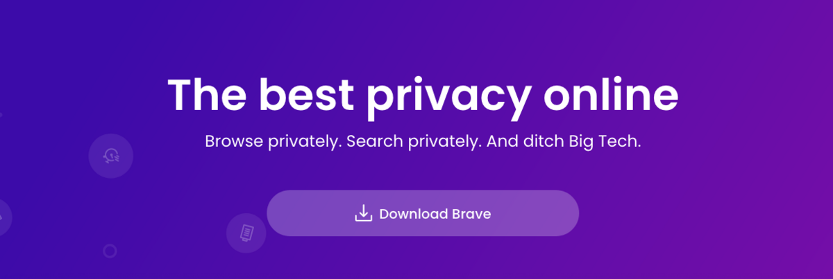 brave browser webpage featuring their UVP