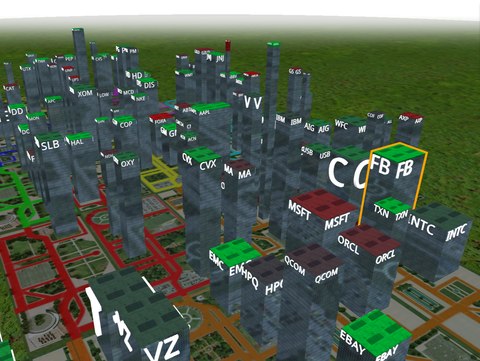 3D StockCity market simulation with Oculus Rift VR