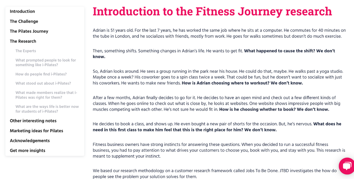 bolded text on pilates journey