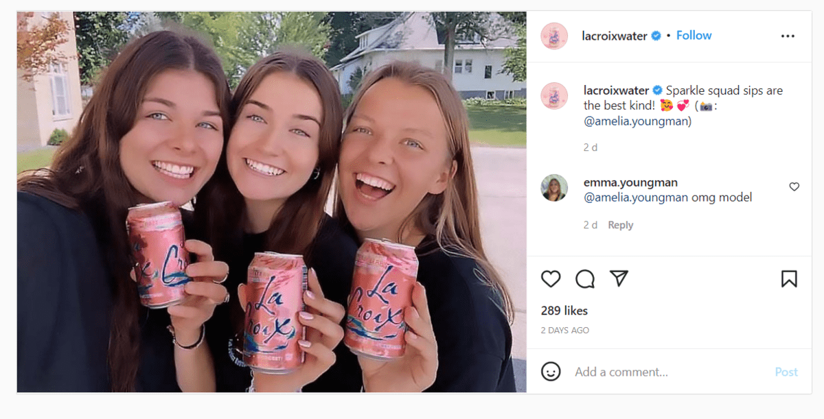 mentioning someone well known lacroix water