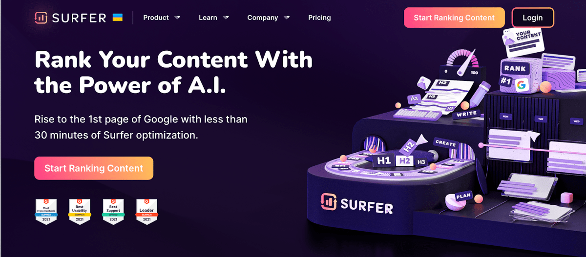 surferseo website