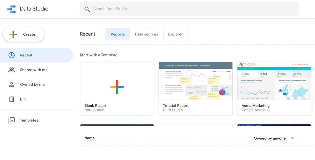 google data studio site