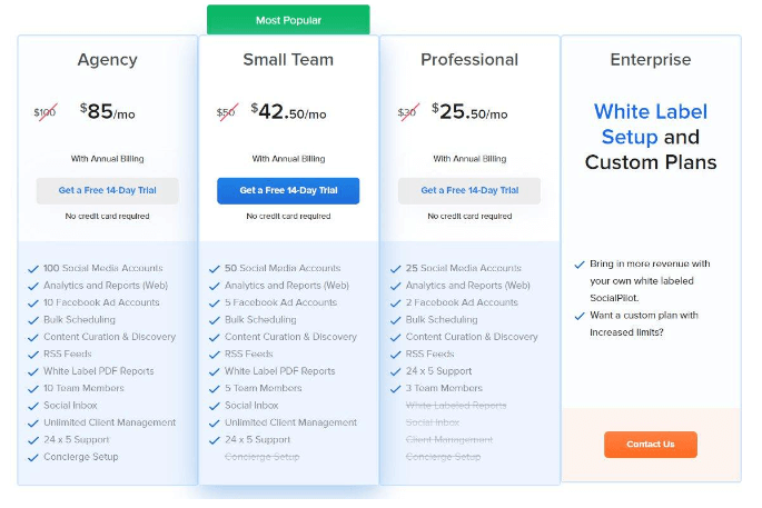 socialpilot pricing