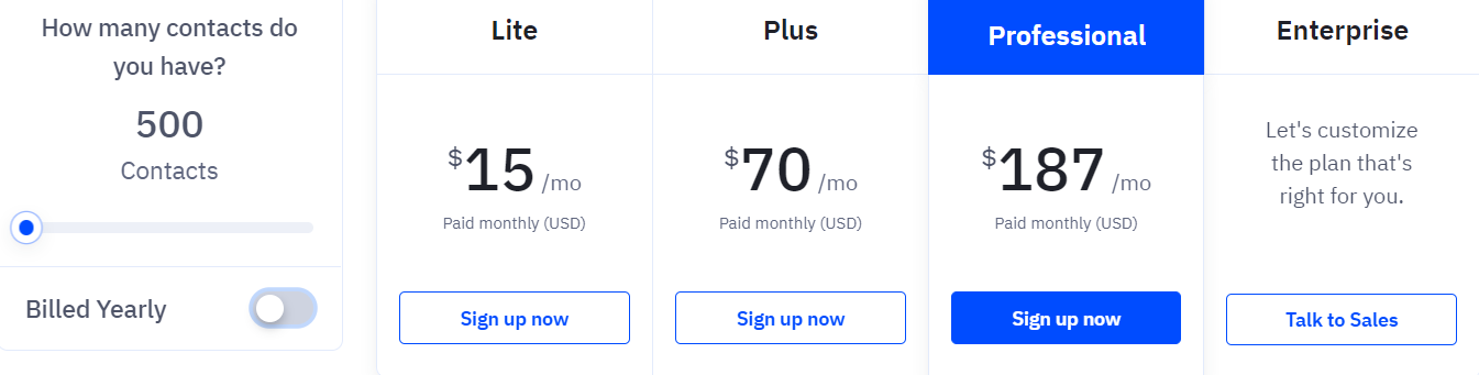 ActiveCampaign pricing plans