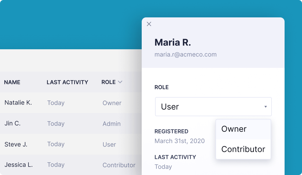 Image of Grammarly account roles being set