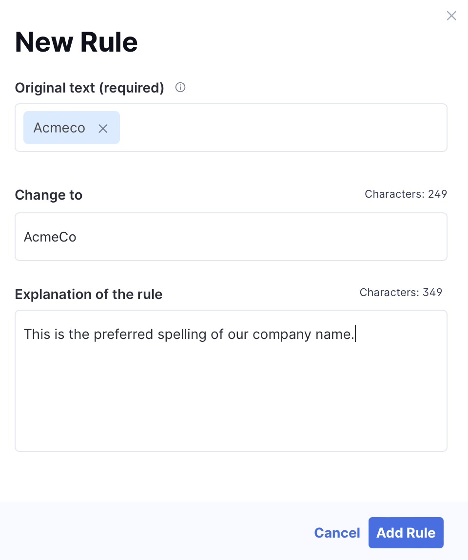 image showing how to add Grammarly rules