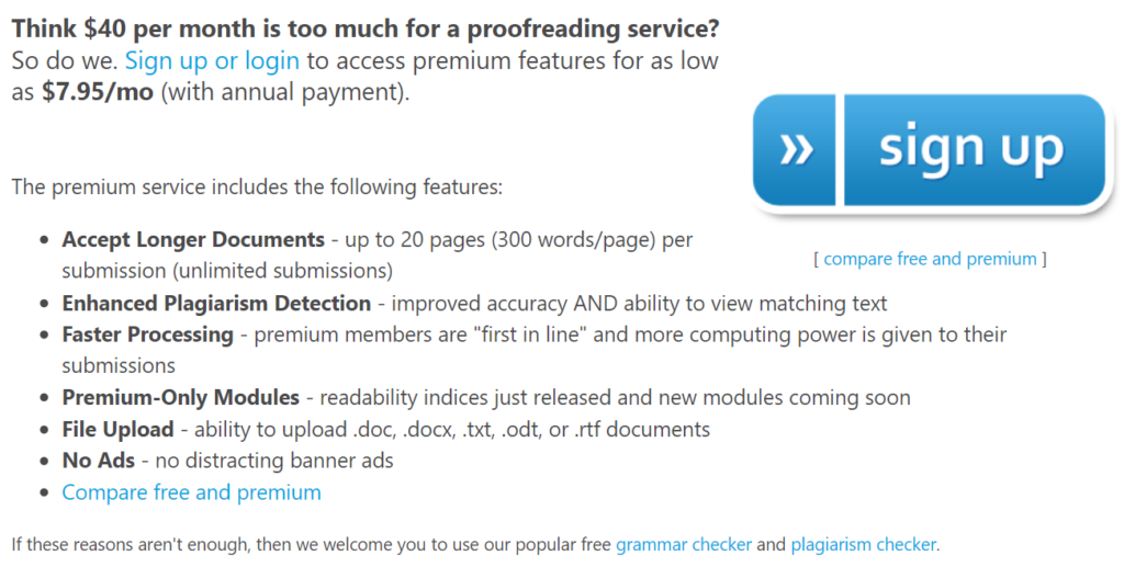 image showing Paper Rater's pricing