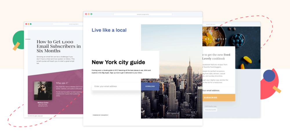 3 ConvertKit landing page templates