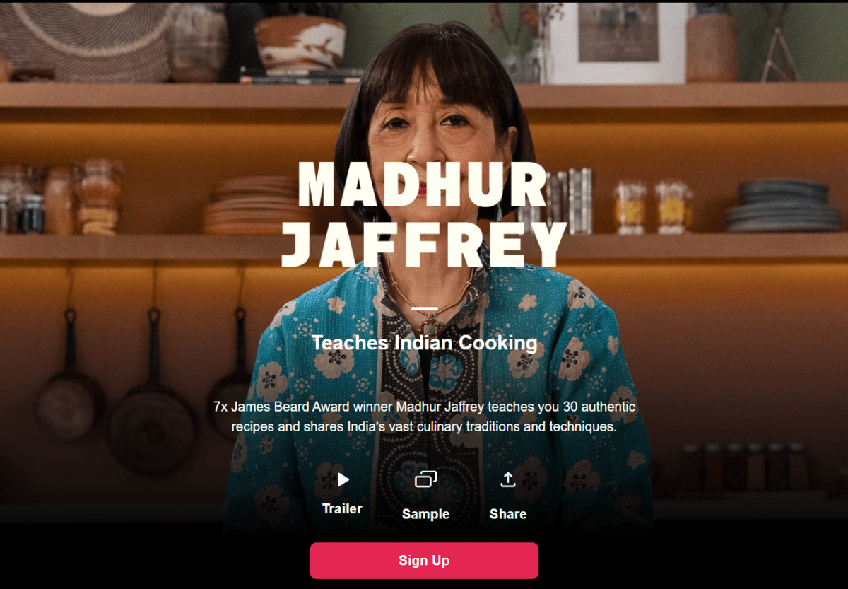 Madhur Jaffrey's cooking MasterClass