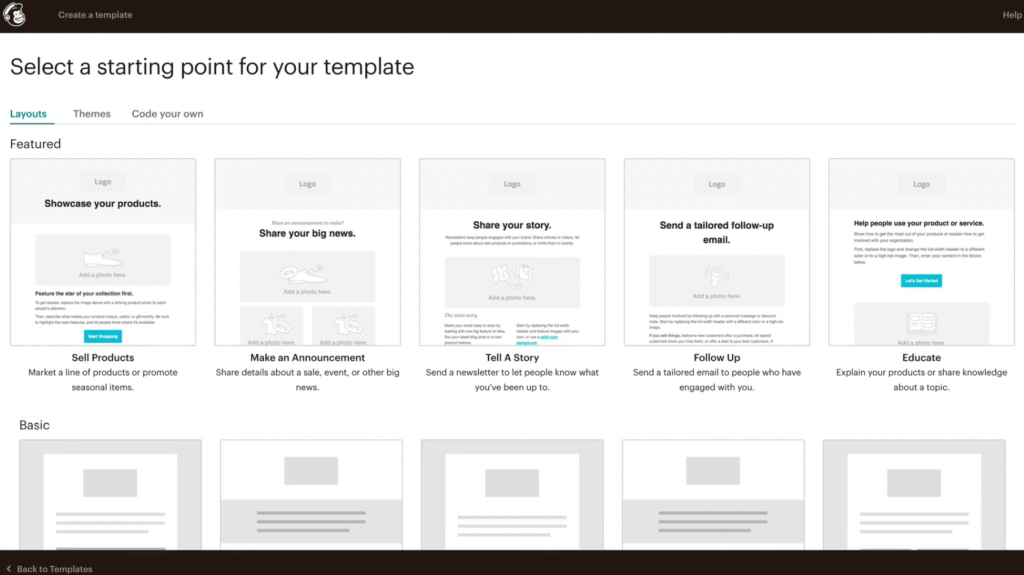 Buliding an email template with Mailchimp's email editor