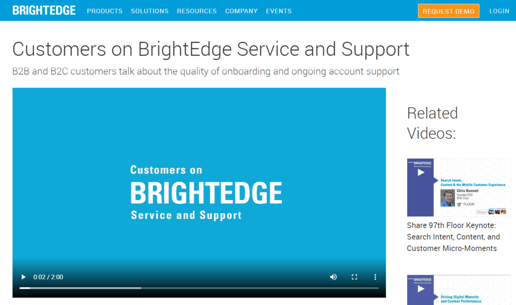 BrightEdge customer service testimonial video