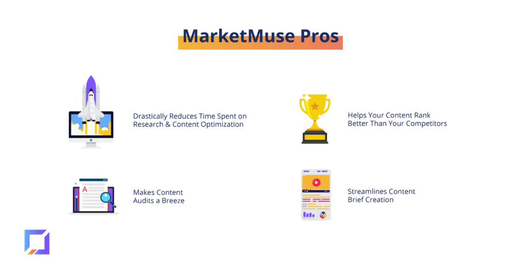 Illustrations of various MarketMuse pros