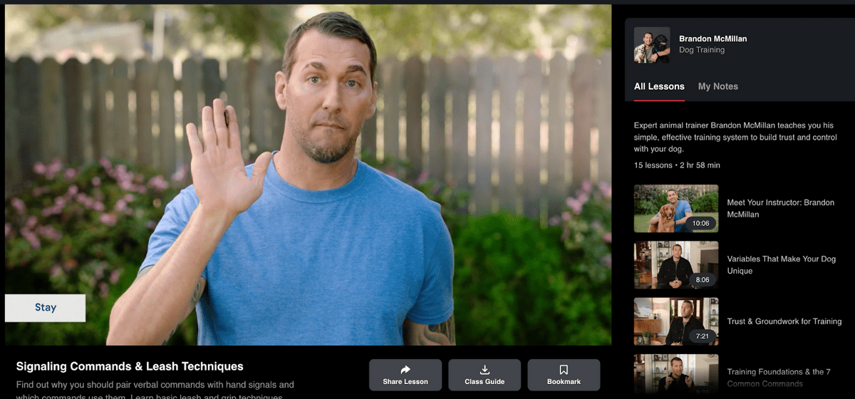 Brandon McMillan's non-verbal dog training cues