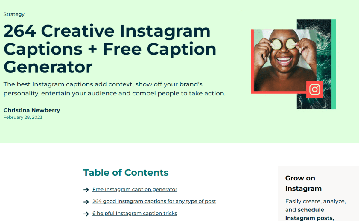 Hootsuite Instagram Captions